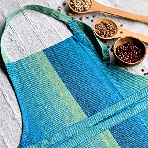PIXEL HOME DECOR PIXEL HOME © Kitchen Apron- Adjustable Aprons with Pockets for Women Men Dishwashing.Baking,Grill,Restaurant Durable, Washable - Pack of 2 (Blue & Orange) - Image 4