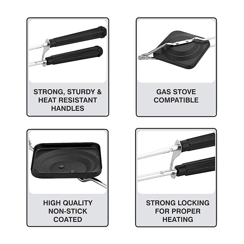 RBGIIT Sandwich Maker Sandwich Toaster Non Stick Sandwich Maker Sandwich Maker Pan Sandwich Pan Gas Sandwich Toaster Hand Toaster Sandwich Maker on Stove Sandwich Maker on Gas Regular Toster - Image 5