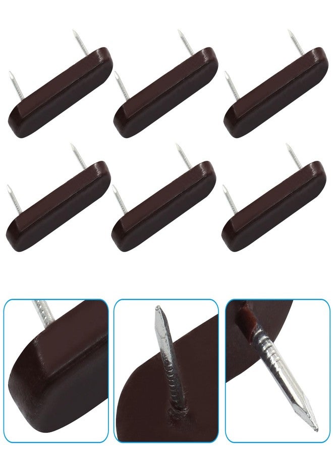 Unlorspy 40Pcs Plastic Head Double Pins Furniture Chair Leg Pins in Brown Bed Skirt Holding Pins for Bedskirts and Slipcovers (Brown) - Image 3