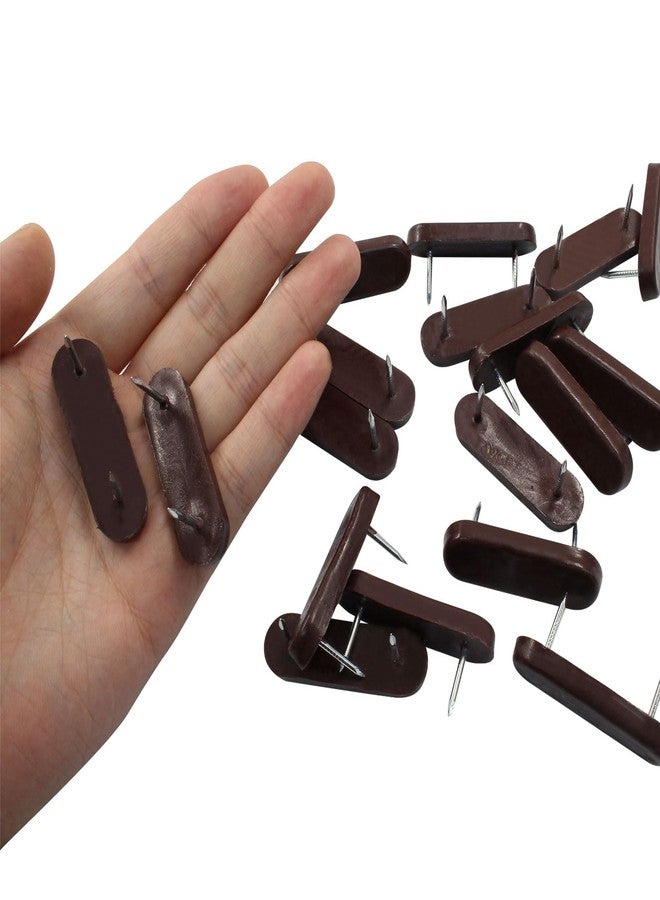 Unlorspy 40Pcs Plastic Head Double Pins Furniture Chair Leg Pins in Brown Bed Skirt Holding Pins for Bedskirts and Slipcovers (Brown) - Image 4