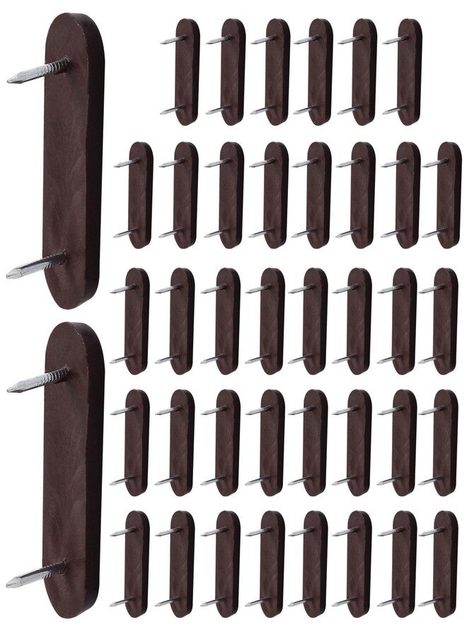 Unlorspy 40Pcs Plastic Head Double Pins Furniture Chair Leg Pins in Brown Bed Skirt Holding Pins for Bedskirts and Slipcovers (Brown) - Image 5