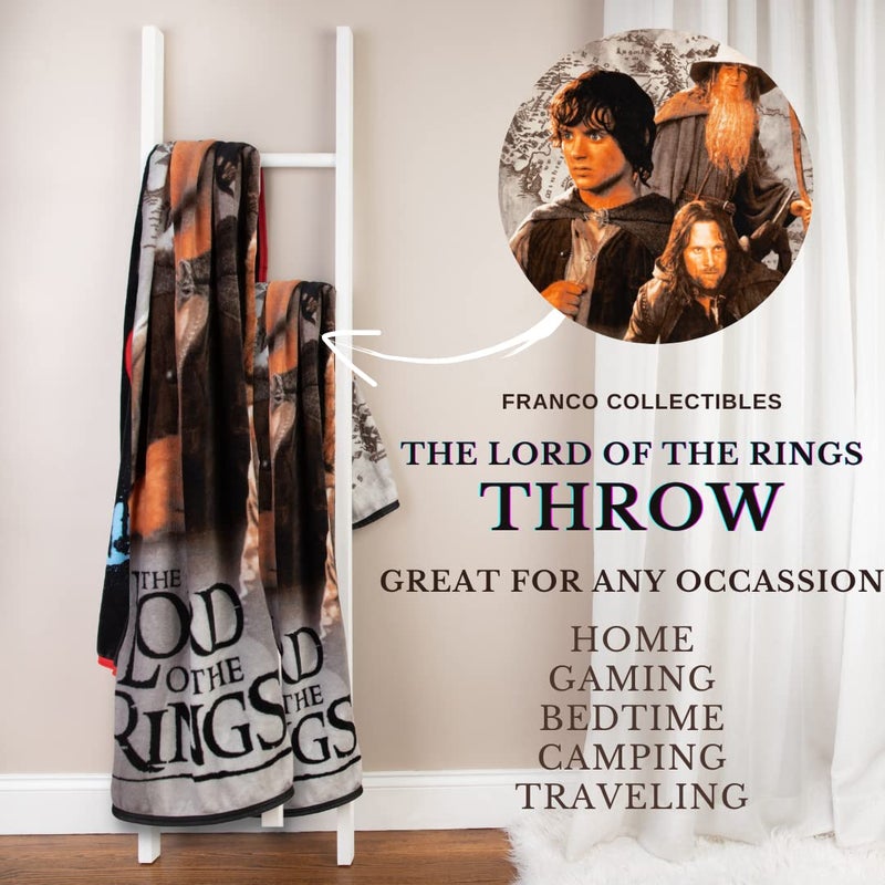 Franco Franco Collectibles The Lord of The Rings Bedding Super Soft Micro Raschel Throw  46 in x 60 in  (Official Licensed Product)  - Image 2