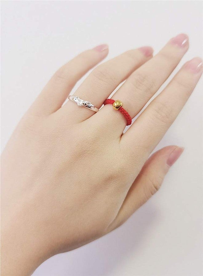 Dtja Pig S925 Sterling Silver Ring for Women Polished Cute Pink Piggy Animal Expandable Open Finger Rings Adjustable Fashion Jewelry Christmas Birthday Dainty BFF Gifts for Daughter Niece - Image 3