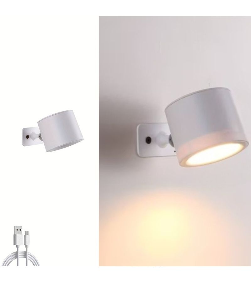 Magnetic LED Wall Lamp USB Rechargeable Night Light Black With 3 Level Dimming Modern Home Decoration - Image 4