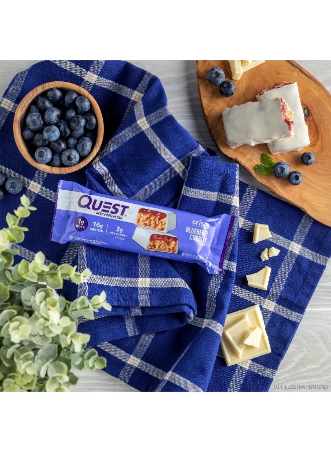 Quest Nutrition Quest Hero Protein Bar – Blueberry Cobbler Flavor, High Protein, Low Sugar, Gluten-Free, 60g (Box of 12 Bars) - Image 2