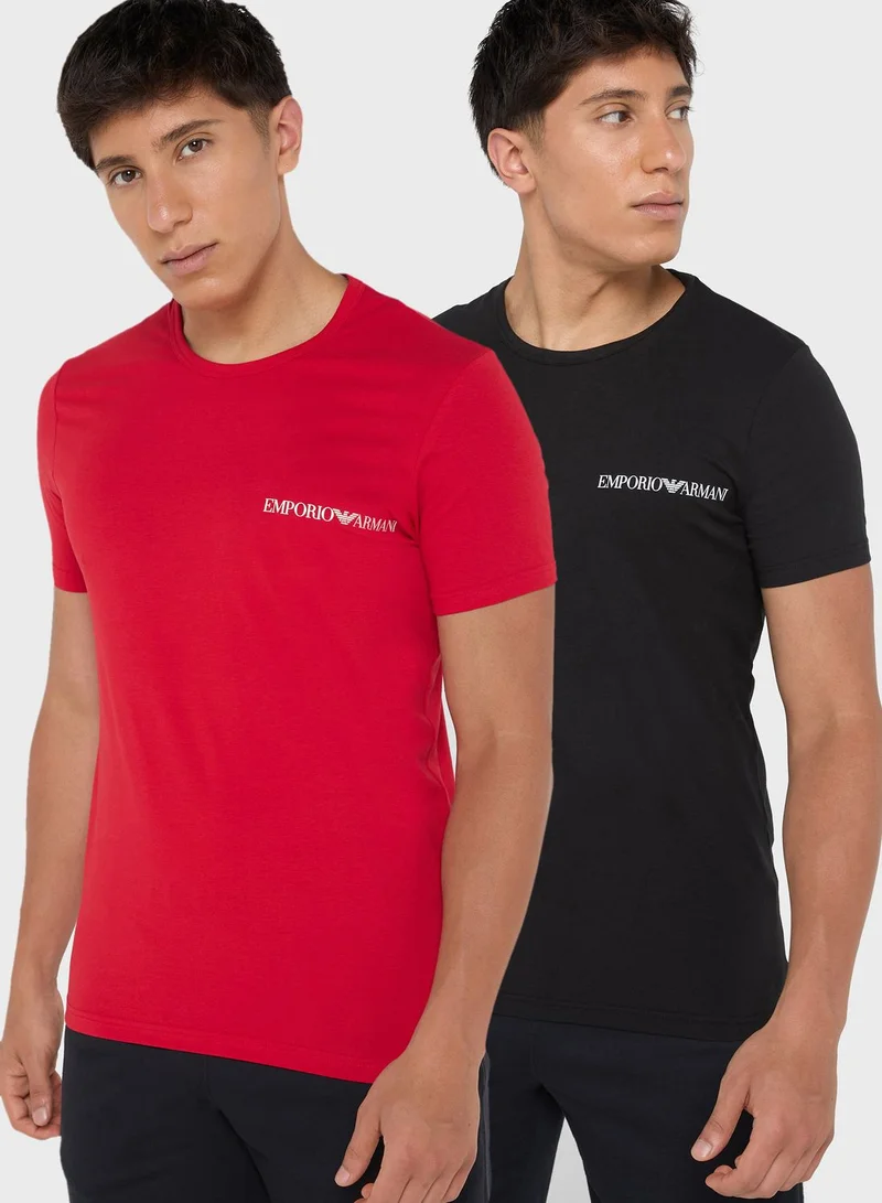 EMPORIO ARMANI 2 Pack Logo Crew Neck T-Shirt