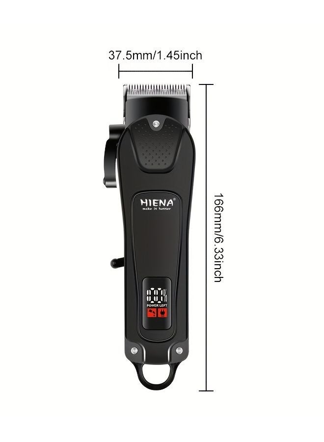 USB Rechargeable Mens Hair Clipper Black Adjustable Headband LED Display Precision Comb - Image 5