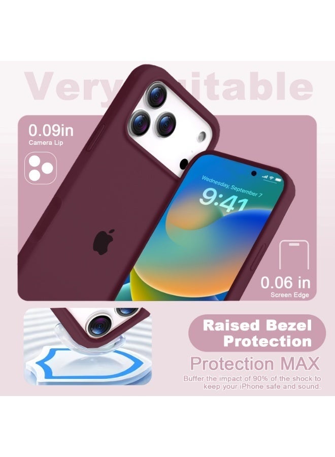 ULELAY iPhone 17 Pro Max Protective Case, Silicone Material, Shock-Resistant with Camera Lens Protection and Control Button Coverage, Anti-Shock Mobile Phone Protective Cover, Compatible with MagSafe Accessories ( Plum ) - Image 4