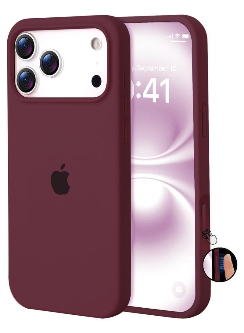 ULELAY iPhone 17 Pro Max Protective Case, Silicone Material, Shock-Resistant with Camera Lens Protection and Control Button Coverage, Anti-Shock Mobile Phone Protective Cover, Compatible with MagSafe Accessories ( Plum ) - Image 1