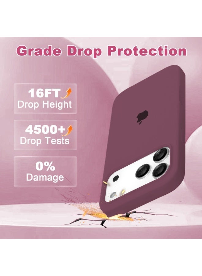 ULELAY iPhone 17 Pro Max Protective Case, Silicone Material, Shock-Resistant with Camera Lens Protection and Control Button Coverage, Anti-Shock Mobile Phone Protective Cover, Compatible with MagSafe Accessories ( Plum ) - Image 3