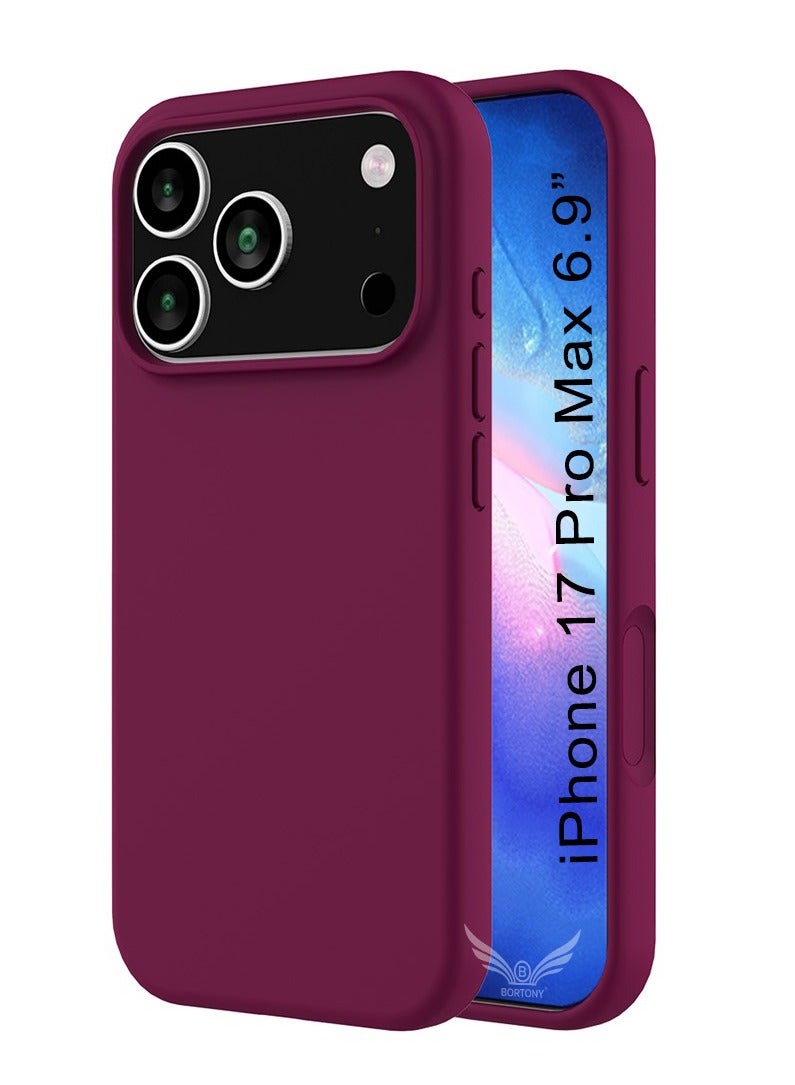 بورتوني جراب iPhone 17 Pro Max مصنوع من السيليكون الهلامي الناعم لهاتف iPhone 17 Pro Max مع بطانة داخلية من الألياف الدقيقة وغطاء حماية مقاوم للصدمات لهاتف iPhone 17 Pro Max مقاس 6.9 بوصة - Image 1