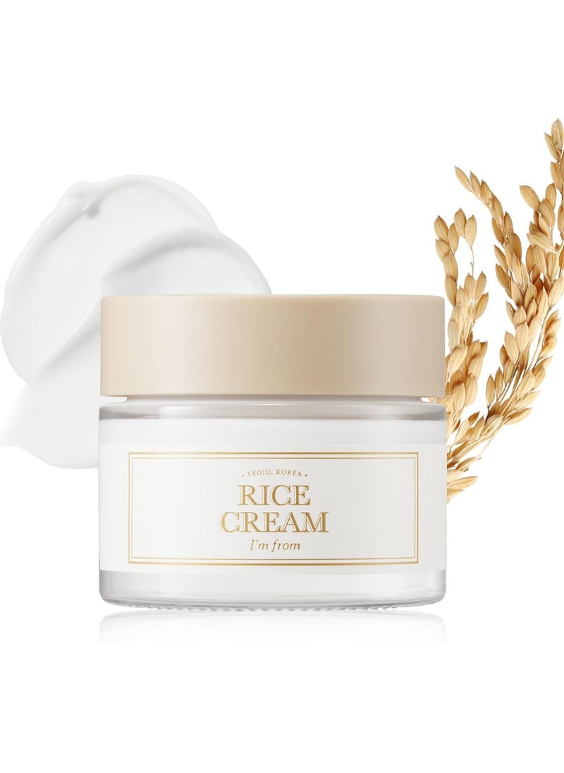 I'M FROM I'm from Rice Cream 1.69 Ounce, 41% Rice Bran Essence with Ceramide, Glowing Look, Improves Moisture Skin Barrier, Nourishes Deeply, Smoothening to Even Out Skin Tone, K Beauty  - Image 1