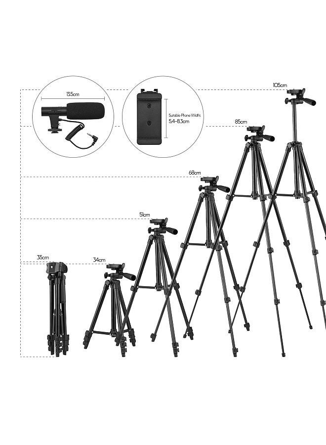 Mobile Vlog Video Kit with Height Adjustable Tripod  - Image 4