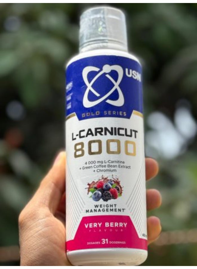 USN L-Carnitine 8000 Liquid 456ml – Very Berry Flavor - Image 2