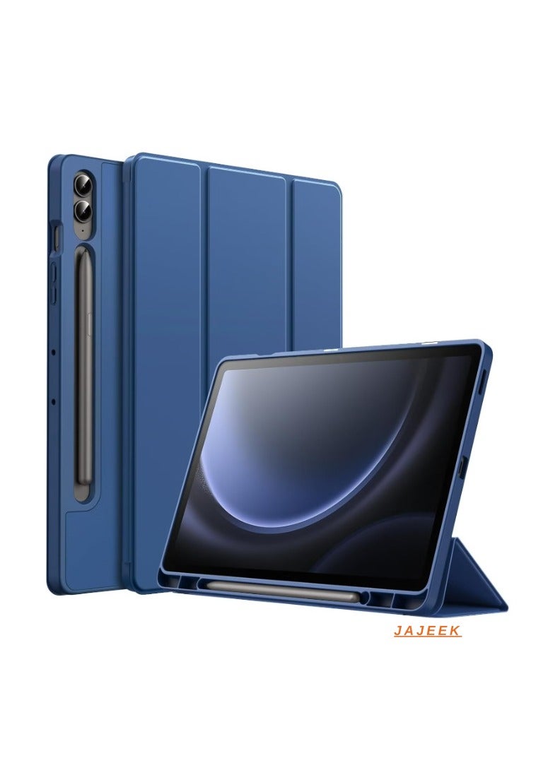 JAJEEK Case for Samsung Galaxy Tab S9 FE+ 12.4-Inch with S Pen Holder – Soft TPU Tri-Fold Stand Protective Tablet Cover, Supports S Pen Charging, Auto Wake/Sleep Function, Shockproof & Lightweight - Image 1