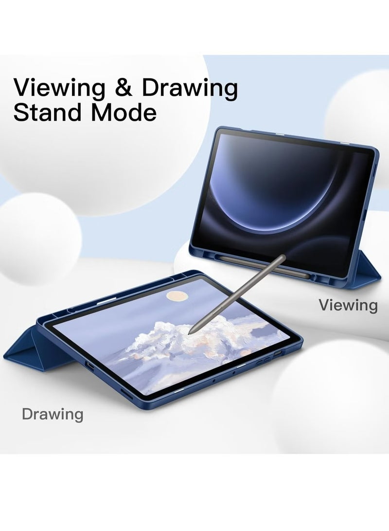JAJEEK Case for Samsung Galaxy Tab S9 FE+ 12.4-Inch with S Pen Holder – Soft TPU Tri-Fold Stand Protective Tablet Cover, Supports S Pen Charging, Auto Wake/Sleep Function, Shockproof & Lightweight - Image 2