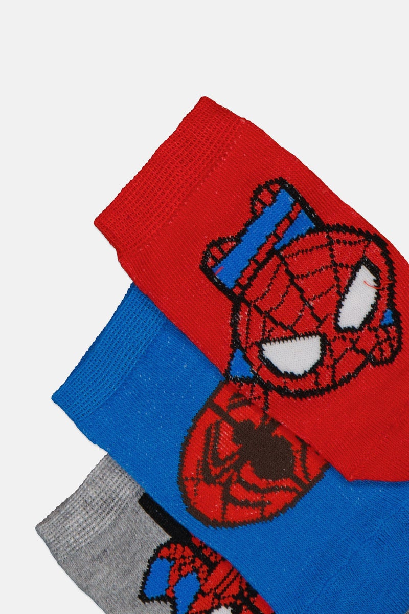 MARVEL Toddlers Boy 3 Pairs Brand Logo Socks, Multicolor - Image 3