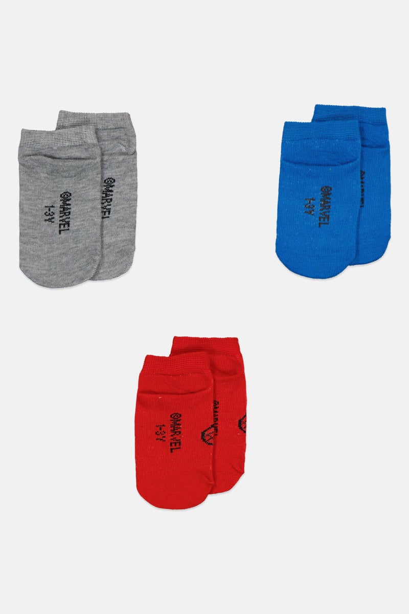 MARVEL Toddlers Boy 3 Pairs Brand Logo Socks, Multicolor - Image 2