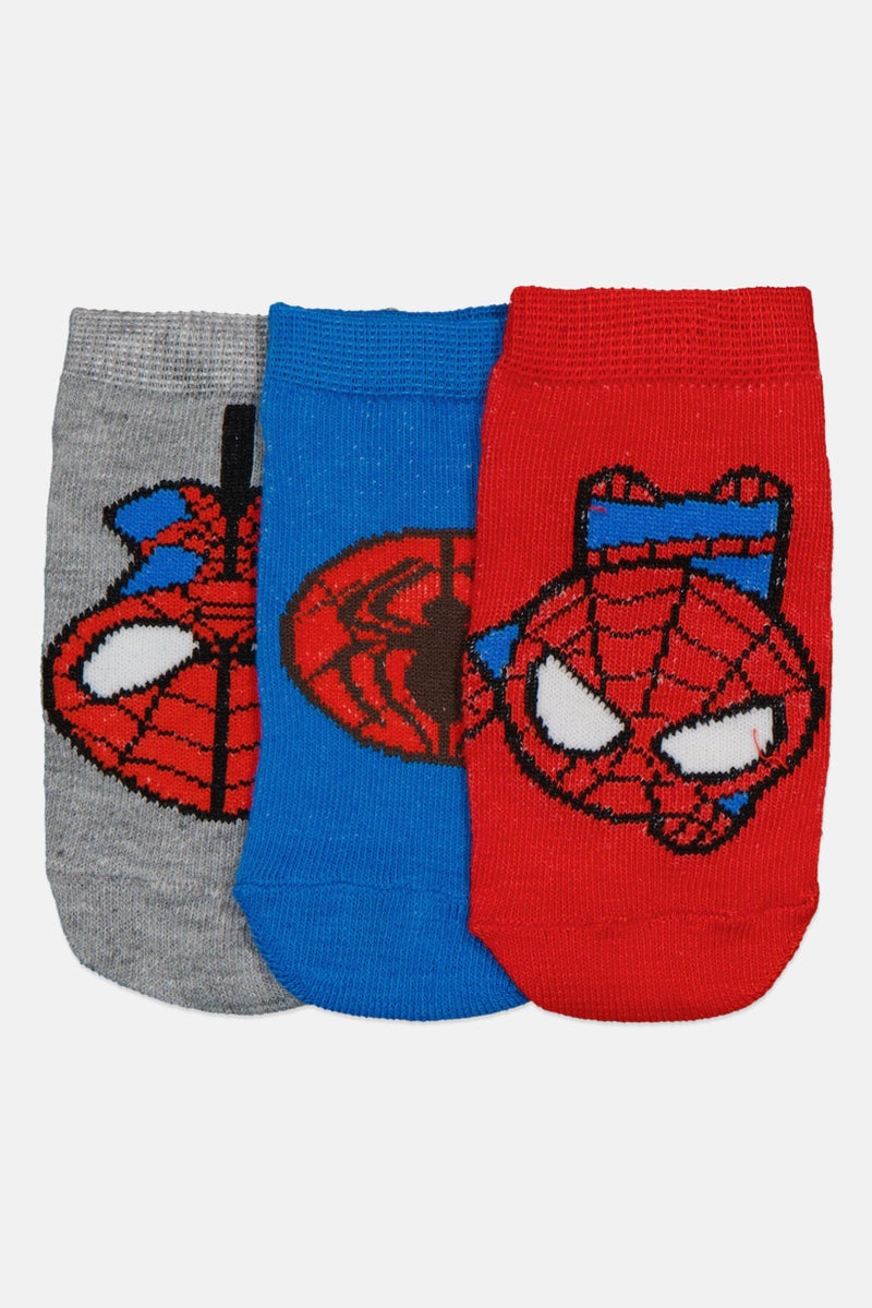 MARVEL Toddlers Boy 3 Pairs Brand Logo Socks, Multicolor - Image 1