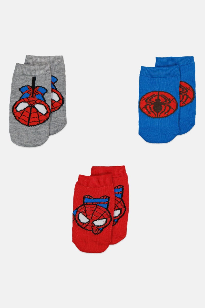 MARVEL Toddlers Boy 3 Pairs Brand Logo Socks, Multicolor - Image 4