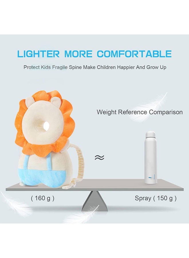 WINEENEE Baby Head Protector, PP Cotton Filling Baby Head Protector Backpack, Adjustable Baby Head Protection Safety Pad Backpack Wear for Crawling (lion) - Image 5