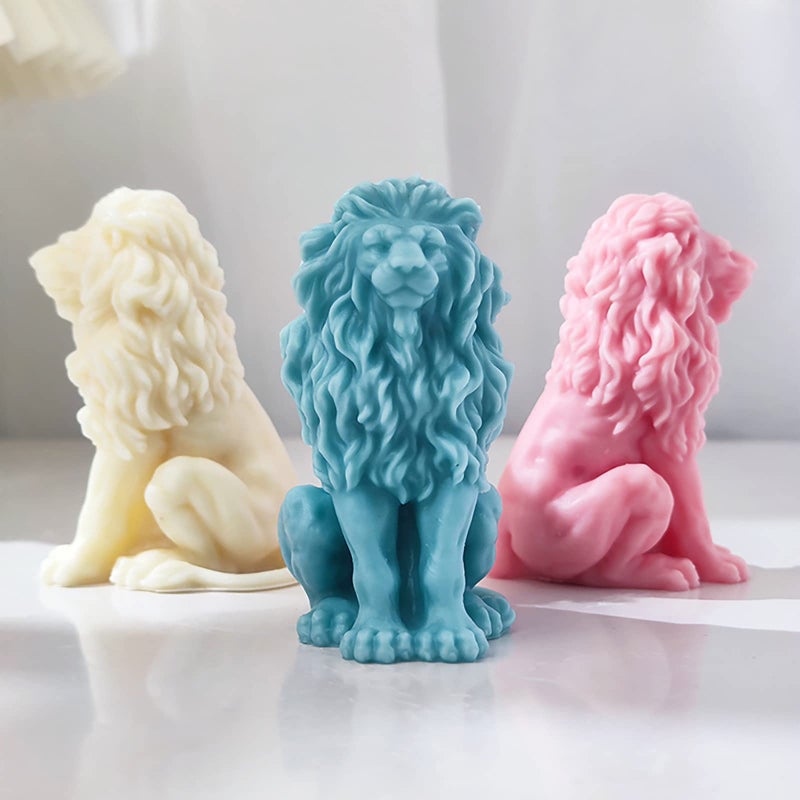 3D Lion Candle Animal Resin Mold  Resin Casting Silicone Molds for Home Decor  Candle Making Wave Spiral Mold