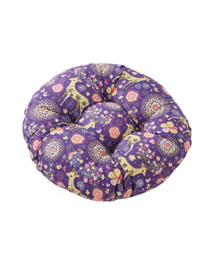 Anna Comfortable Home Office Cotton and Linen Breathable Round Chair Cushion - Image 1
