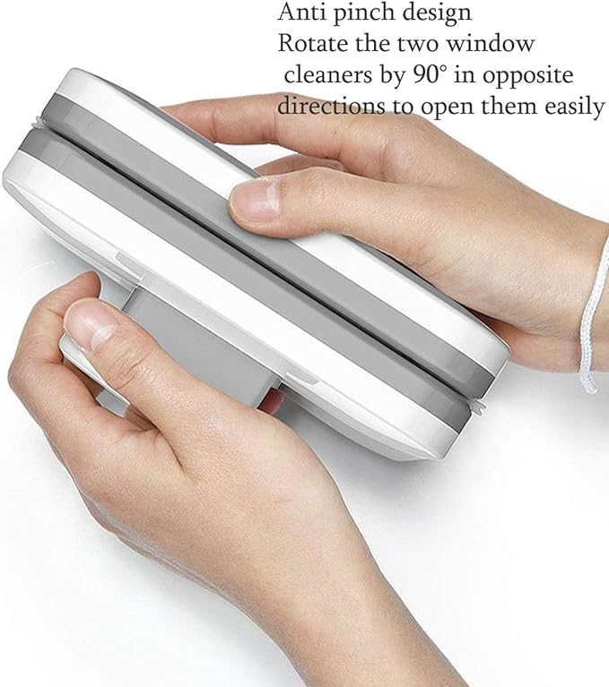 Evissa Magnetic Window Cleaner | Magnet Double-Side Glass Cleaner | Double-face Glazed | Two Sided Wiper | with 2 Extra Cleaning Cotton Squeegee | Washing Equipment - Image 5