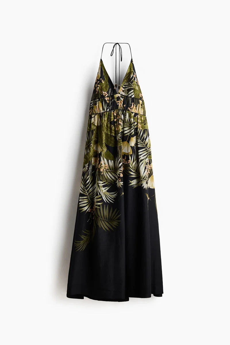 H&M Flared-skirt halterneck dress