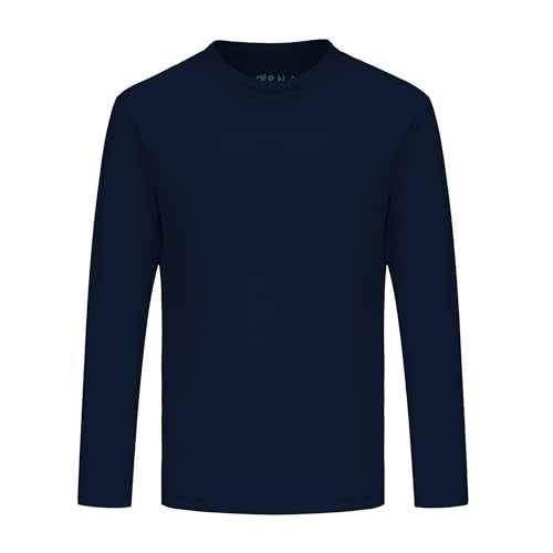 OPNA Youth Athletic Performance Long Sleeve Shirts for Boys or Girls-Moisture Wicking, Small, Navy - Image 1