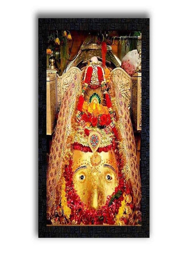 PNF Kalka MATA Kalka Ji Delhi with Wooden Synthetic Frame Painting (13.5x19 inch, Multicolour) - Image 1