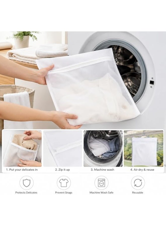 40x50cm Reusable Mesh Laundry Bag with Zipper, Fine Mesh Laundry Bag, Protective Mesh for Delicate Clothes such as Underwear, Sweaters, Shirts, Socks and Baby Clothes - Image 3