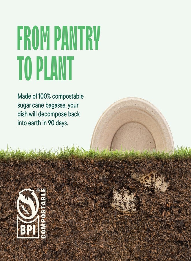 Stack Man 100% Compostable Paper Bowls 12 oz. [1000 Count] Heavy-Duty Soup Bowls - Natural Brown Color Unbleached Bagasse Bowls - Eco-Friendly Disposable Biodegradable Sugarcane - [Bulk Case 8/125 Pack] - Image 4