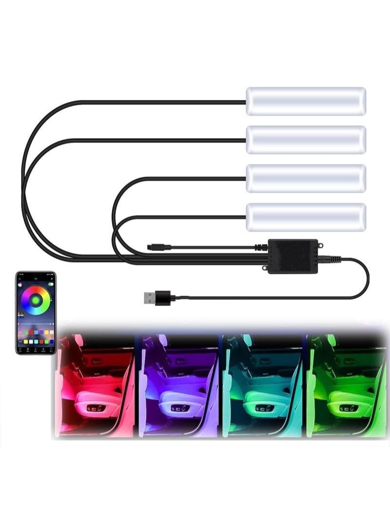 Car Interior LED, Waterproof LED Strip for Car Interior, USB Powered Ambient Footwell Lights, Customizable Colors, Easy Installation, Universal for Cars, ATVs, RVs - Image 1