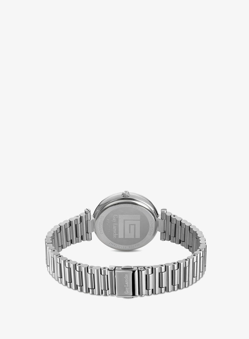 Guy Laroche Violette White Dial Stainless Steel Bracelet Analog Watch for Women, 34mm - Image 3