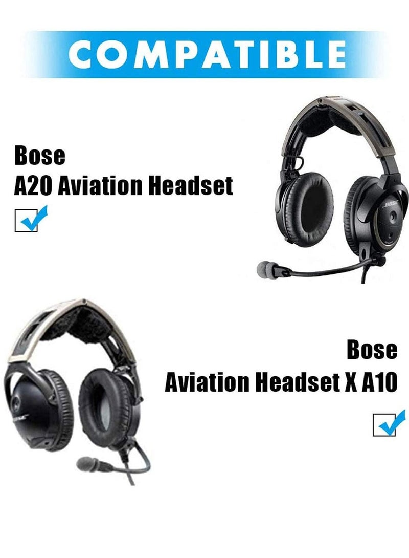 Headset Replacement Ear Pads Ear Cushions Kit Compatible for Bose, Aviation Headset X A10 A20 Headphone Ear Cups Ear Cover Earpads Repair Parts Memory Foam Earpads (Black) A20 - Image 5