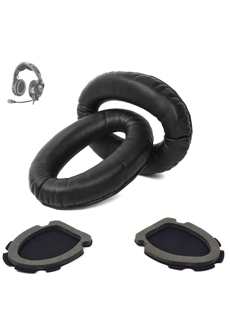 Headset Replacement Ear Pads Ear Cushions Kit Compatible for Bose, Aviation Headset X A10 A20 Headphone Ear Cups Ear Cover Earpads Repair Parts Memory Foam Earpads (Black) A20 - Image 1