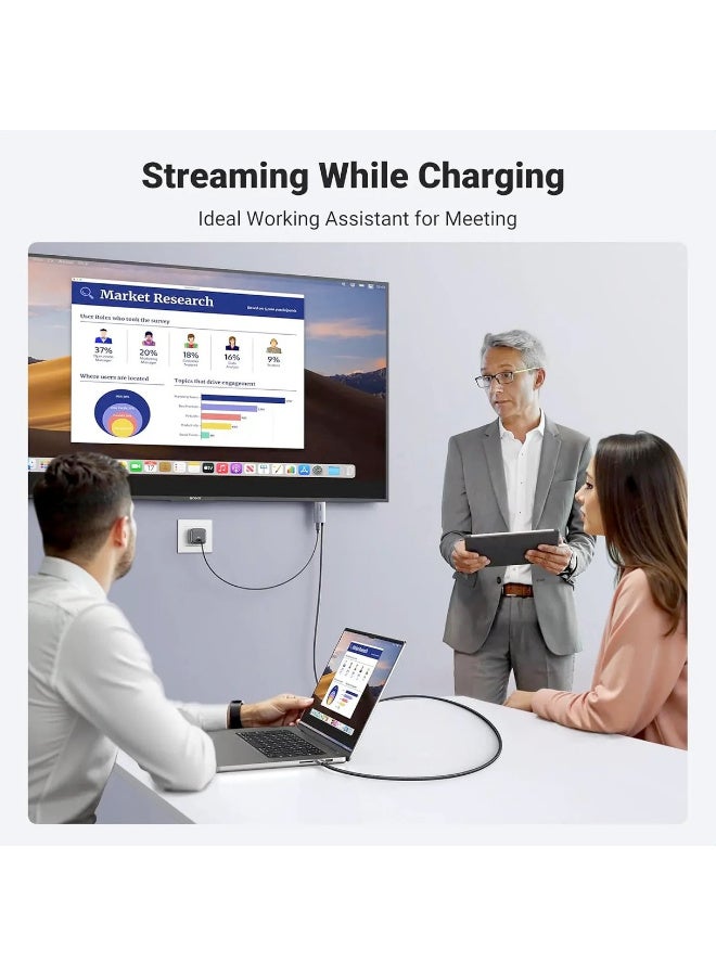 اتش دي ام اي UGREEN 4K@60Hz Unidirectional USB C to HDMI Cable 2M with 100W PD Fast Charging Adapter 2-in-1 Thunderbolt Type C Compatible with iPhone 16 Pro Max, SteamDeck, MacBook, iPad, Galaxy S24, XPS (55330) - Image 2