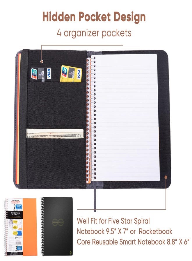 APOFFICE Journal Notebook Cover for Work, Journaling Notebooks Protector - Portfolio Organizer Compatible with Rocketbook Fusion, with Pen loop, Business Card Holder, File Pocket for accessories - Image 2