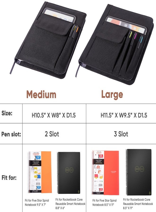 APOFFICE Journal Notebook Cover for Work, Journaling Notebooks Protector - Portfolio Organizer Compatible with Rocketbook Fusion, with Pen loop, Business Card Holder, File Pocket for accessories - Image 4