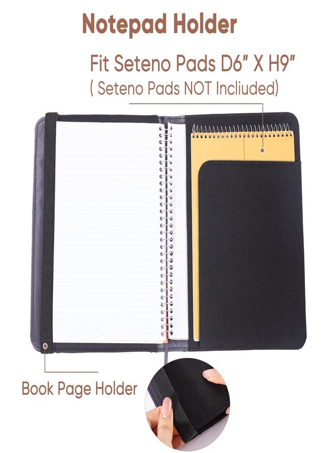 APOFFICE Journal Notebook Cover for Work, Journaling Notebooks Protector - Portfolio Organizer Compatible with Rocketbook Fusion, with Pen loop, Business Card Holder, File Pocket for accessories - Image 3
