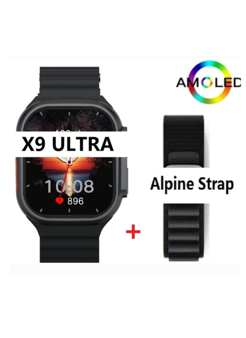 W&O - Smart Watch X9 Ultra Super Amoled Display Screen And Aluminum Case Wireless Charging 49mm - Image 1