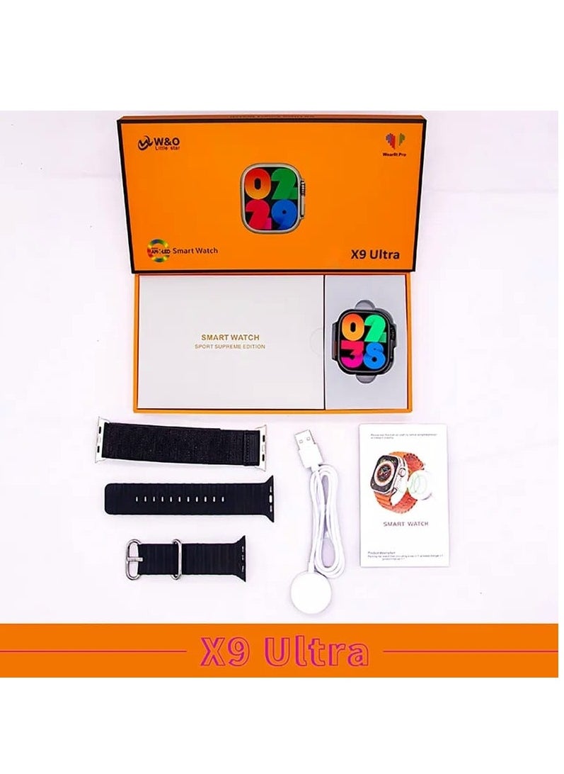 W&O - Smart Watch X9 Ultra Super Amoled Display Screen And Aluminum Case Wireless Charging 49mm - Image 1