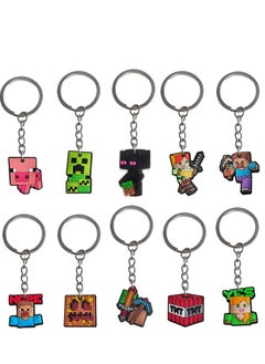 Generic 10-Pack of Minecraft Keychains Birthday Gift Light WeightKey Tags Portable Key Rings For Bag Backpack Boys Girls Kids  - Image 1