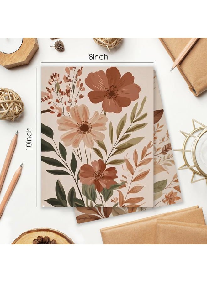 BESERH Boho Abstract Floral Wall Decor, Vintage Floral Wall Art Prints, Rustic Cottagecore Botanical Flower Posters for Home Bedroom Living Room, 8x10 Inches Set of 4 Unframed - Image 2
