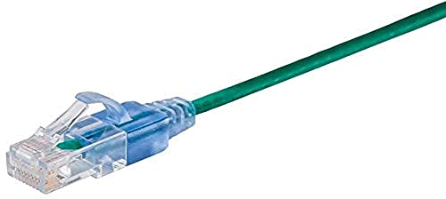 Monoprice Cat6A 1ft Green 10-Pk Patch Cable UTP 30AWG 10G Pure Bare Copper Snagless RJ45 SlimRun Series Ethernet Cable - Image 2