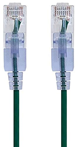 Monoprice Cat6A 1ft Green 10-Pk Patch Cable UTP 30AWG 10G Pure Bare Copper Snagless RJ45 SlimRun Series Ethernet Cable - Image 1
