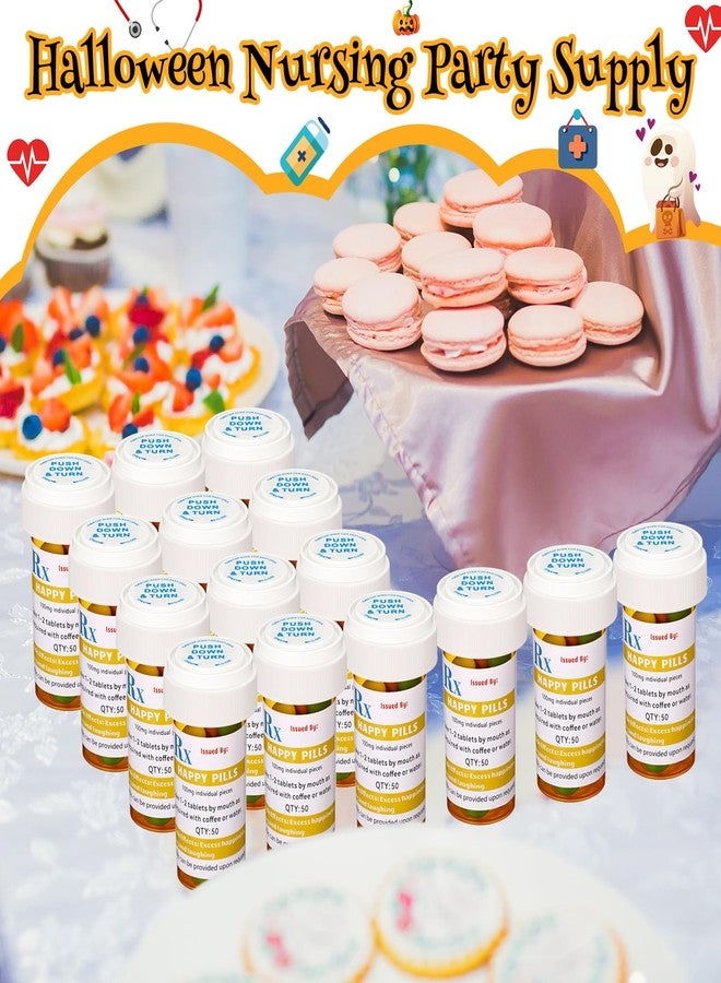 RimCereal 50 Set Nursing Graduation Party Supplies 50 Empty Pill Bottles with Caps Plastic Medicine Containers with 50 Sticky Label Pill Vial for Nurse Party Favors Serve(13 Dram - Image 4