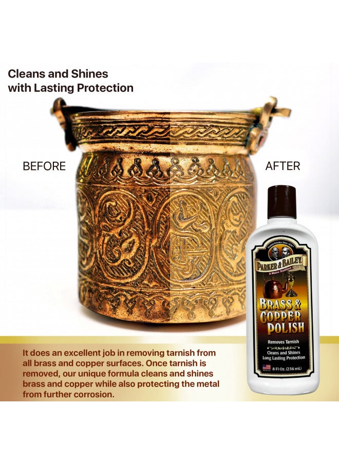 Parker & Bailey PARKER & BAILEY Brass and Copper Polish - Brass Polish Cleaner Copper Cleaner and Polish Tarnish Remover Metal Polish Cream for Polishing Antique Decor Pans Furniture 8 Oz Bottle  - Image 3