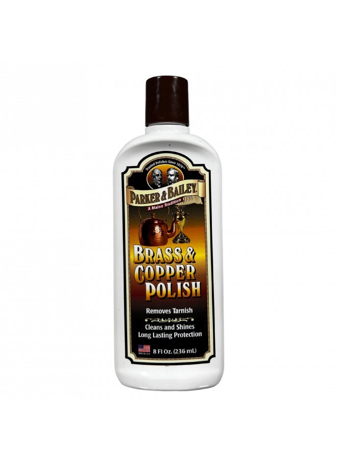 Parker & Bailey PARKER & BAILEY Brass and Copper Polish - Brass Polish Cleaner Copper Cleaner and Polish Tarnish Remover Metal Polish Cream for Polishing Antique Decor Pans Furniture 8 Oz Bottle  - Image 1